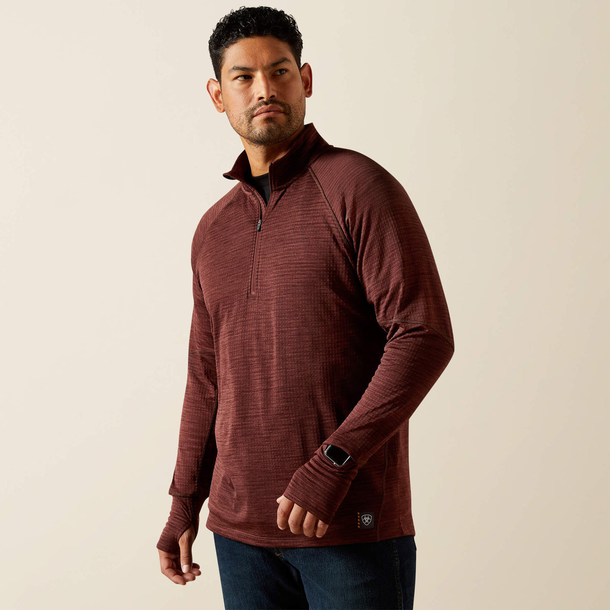 Men Rebar Gridwork Baselayer 1/4 Zip T-Shirt | Ariat for sale