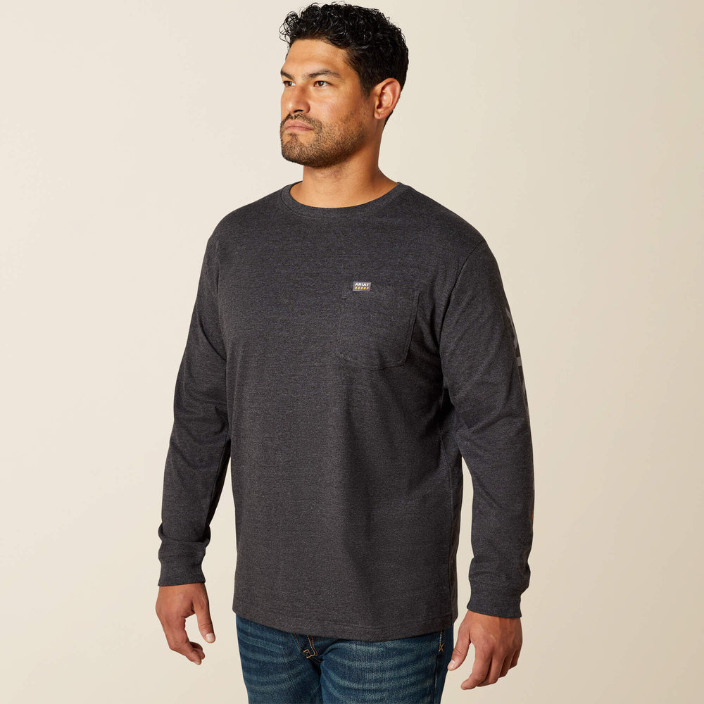 Men Rebar Cotton Strong Standard Logo Pocket T-Shirt | Ariat