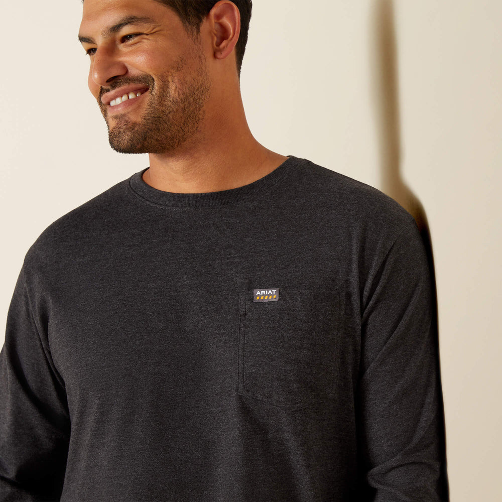 Men Rebar Cotton Strong Standard Logo Pocket T-Shirt | Ariat