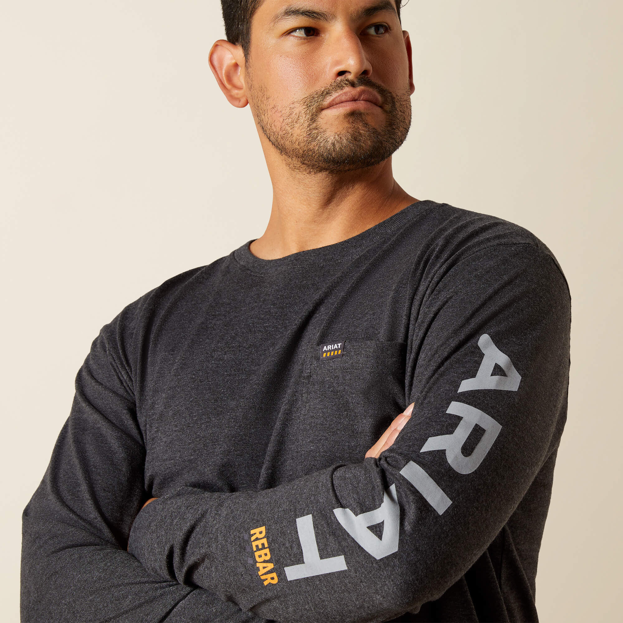 Men Rebar Cotton Strong Standard Logo Pocket T-Shirt | Ariat