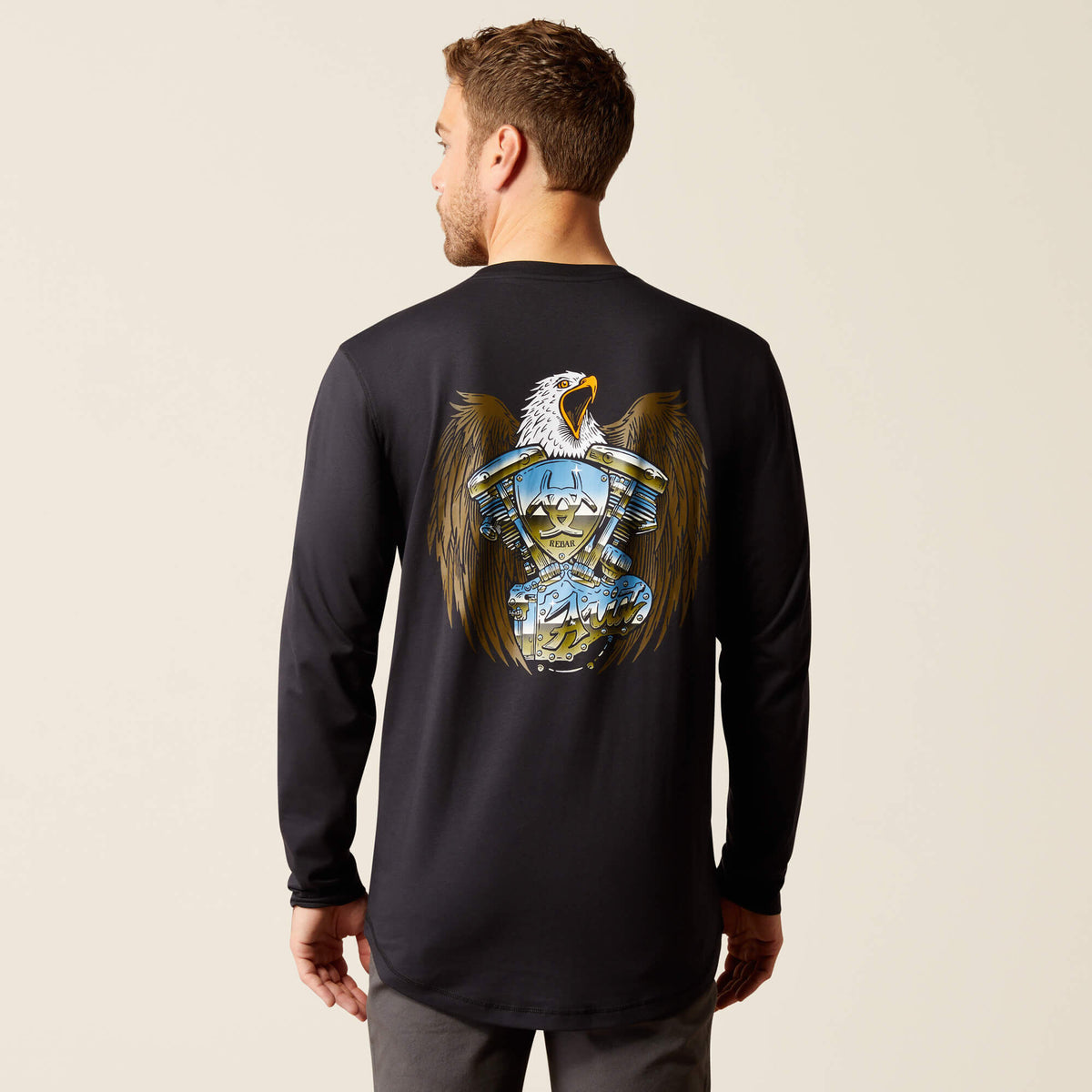 Men Rebar Workman Chrome Moto Eagle T-Shirt | Ariat Discount