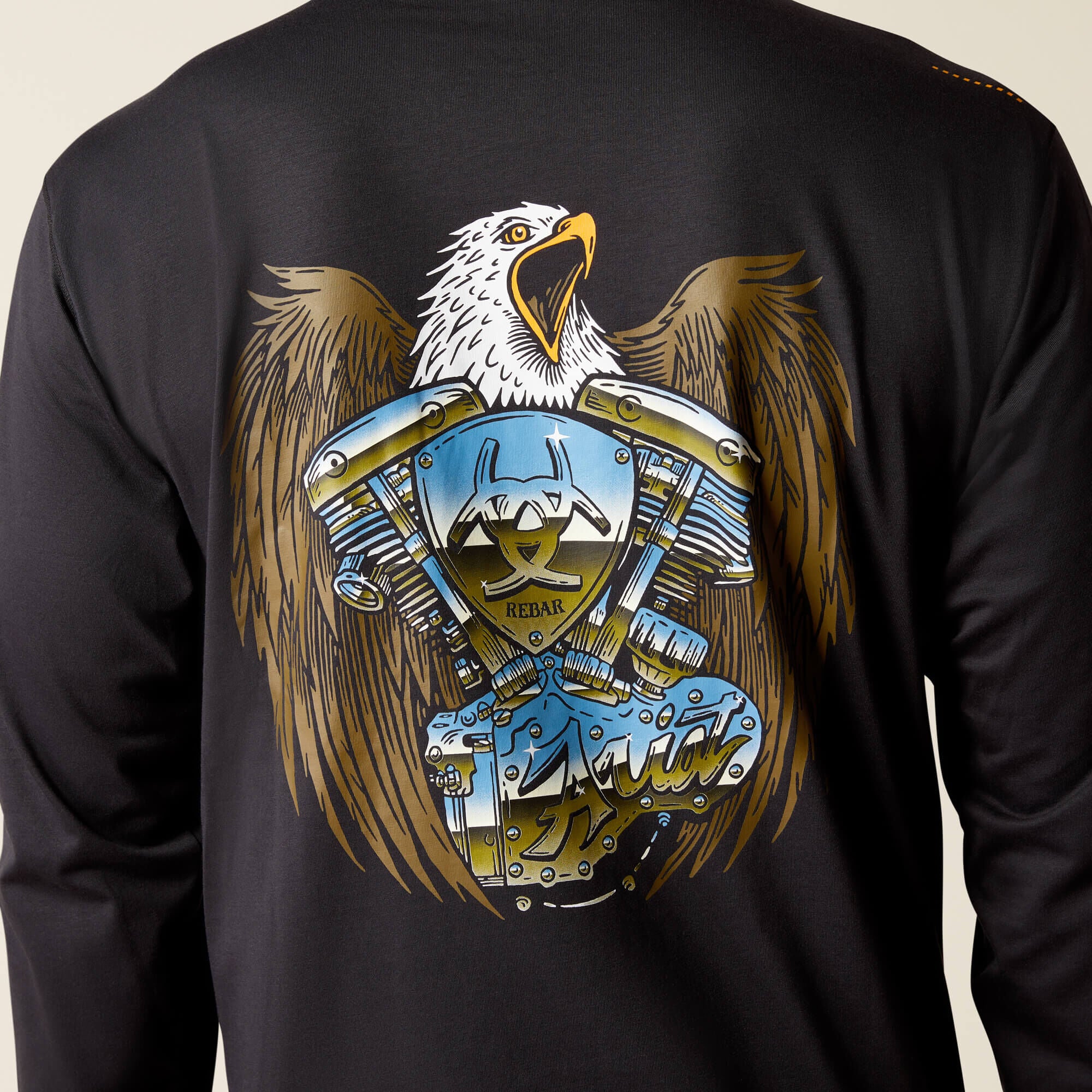 Men Rebar Workman Chrome Moto Eagle T-Shirt | Ariat Discount