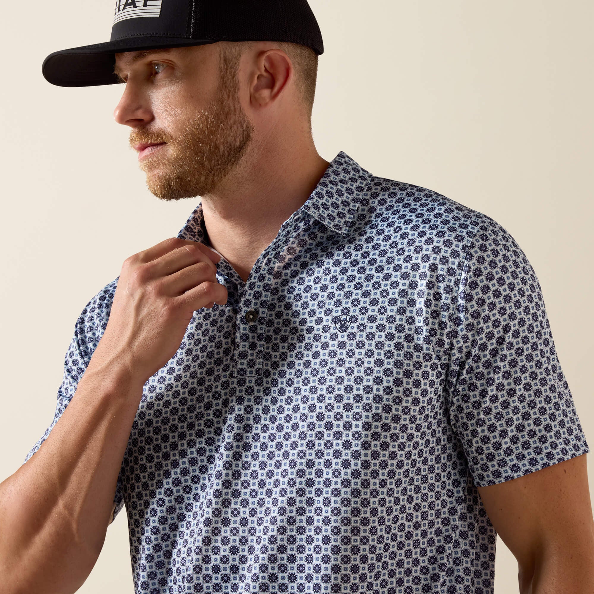 Men All Over Print Fitted Polo | Ariat