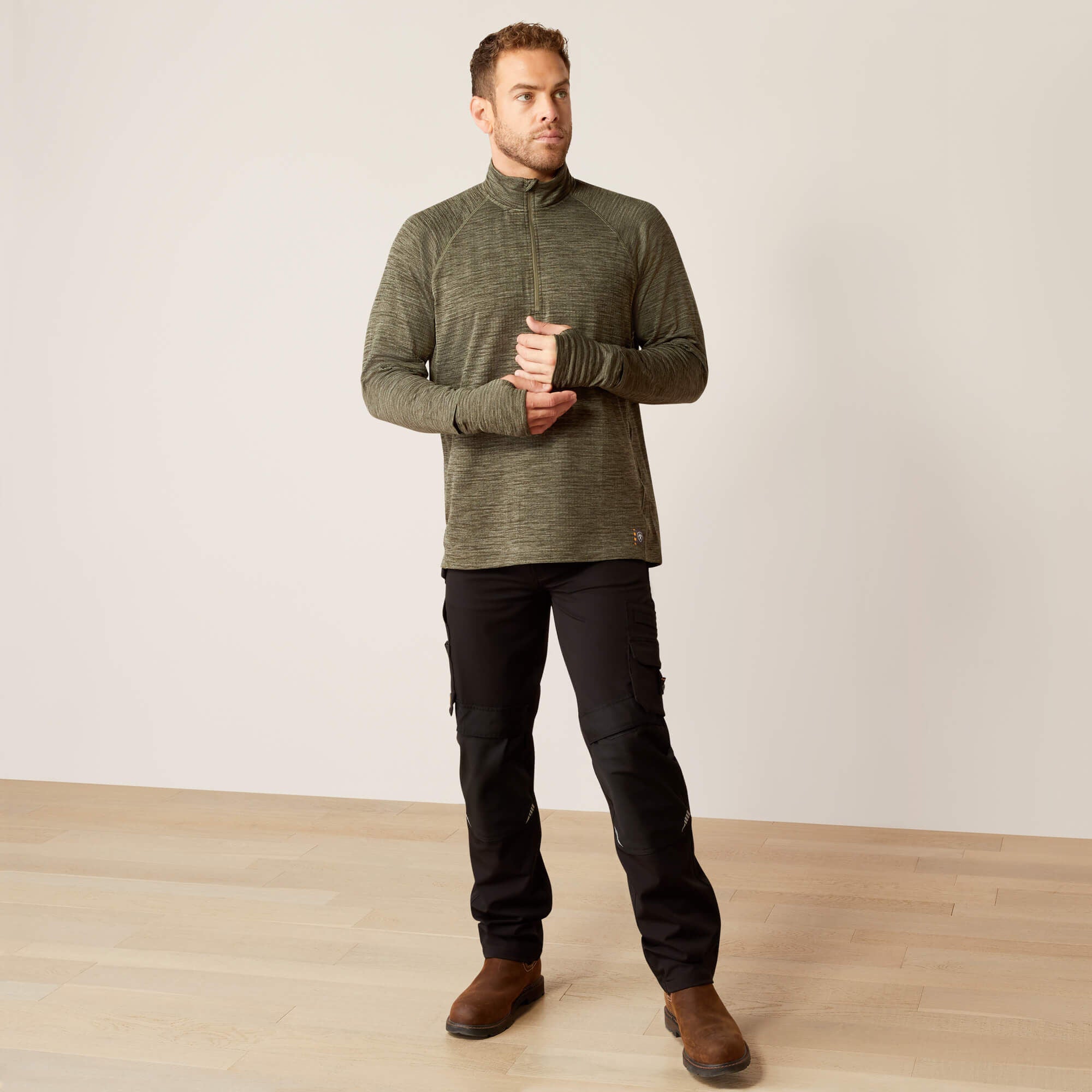 Men Rebar Gridwork Baselayer 1/4 Zip T-Shirt | Ariat Discount