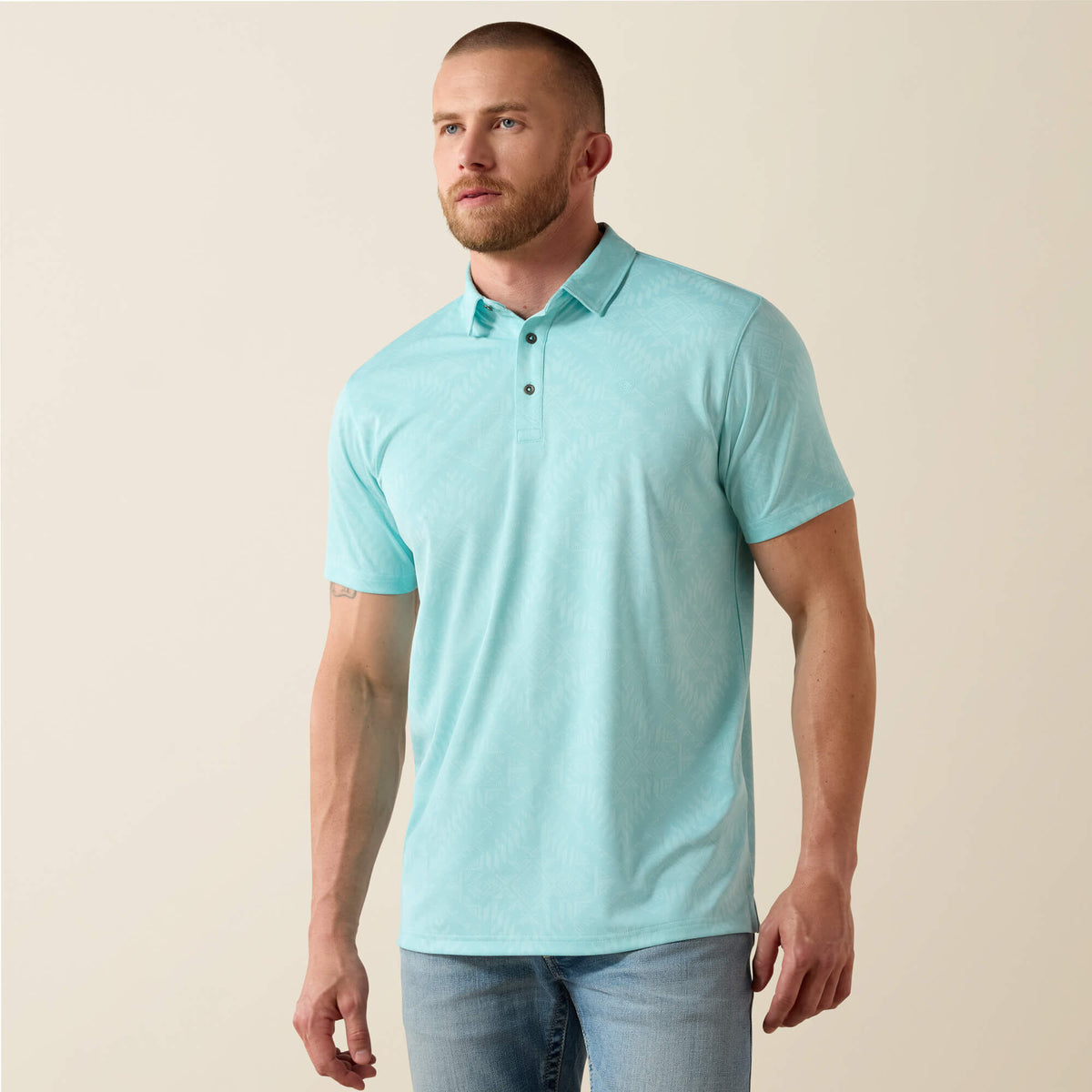 Men Jacquard Printed Fitted Polo | Ariat us