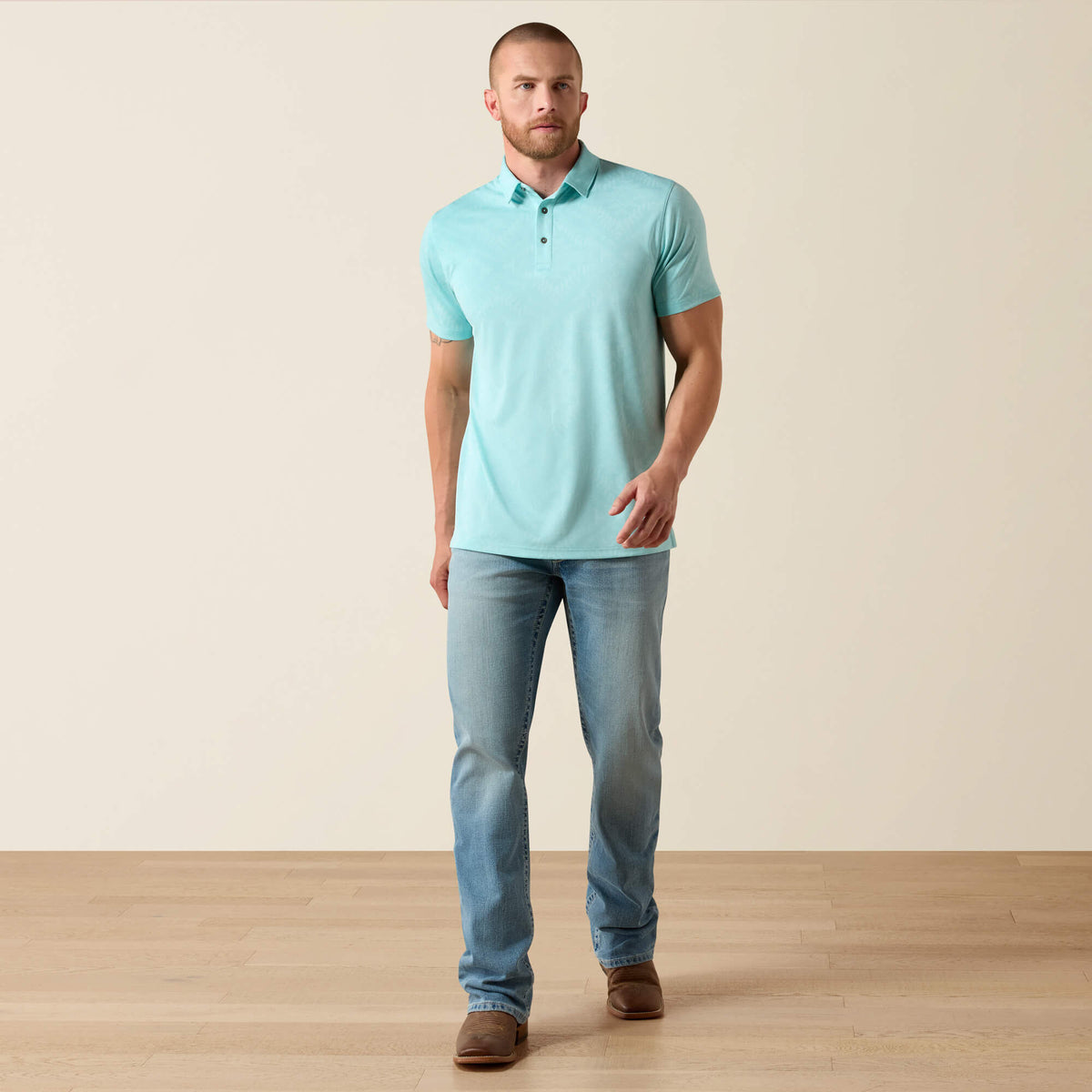 Men Jacquard Printed Fitted Polo | Ariat us