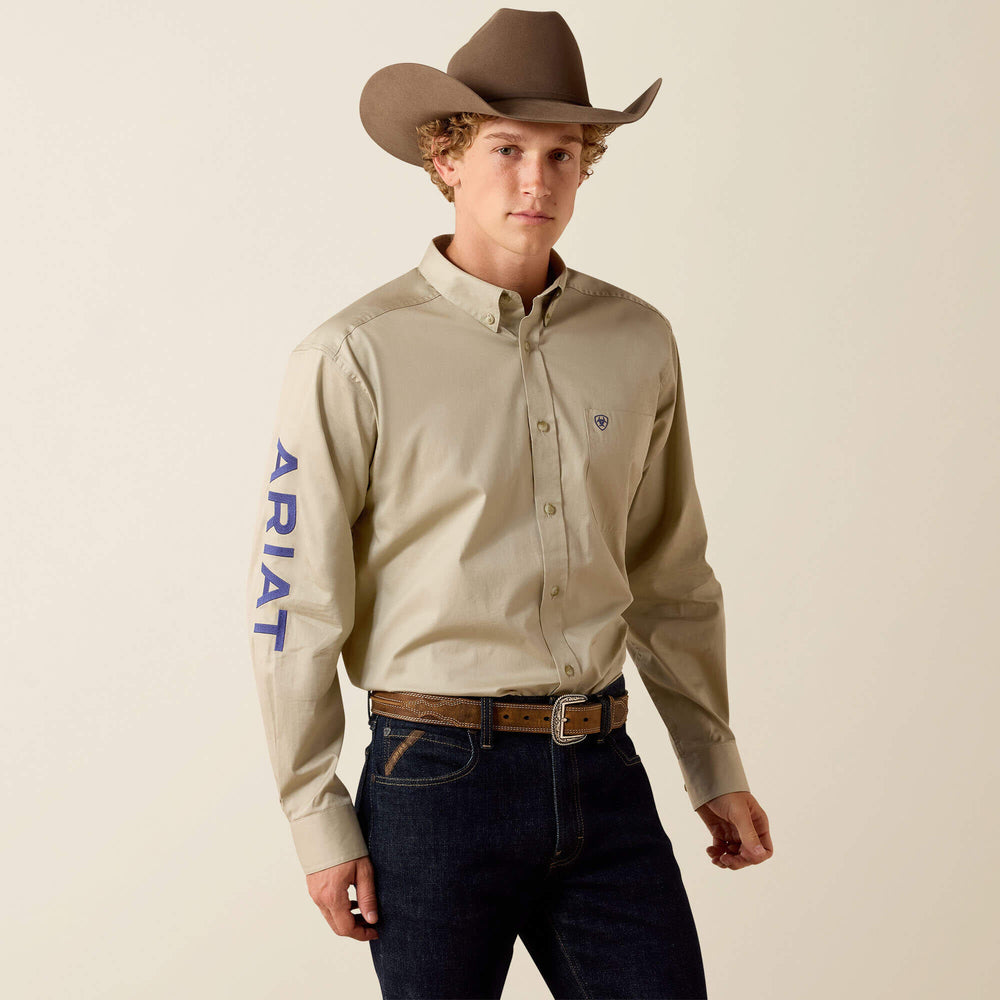 Men Team Logo Lightweight Twill Classic Fit Shirt | Ariat Outlet