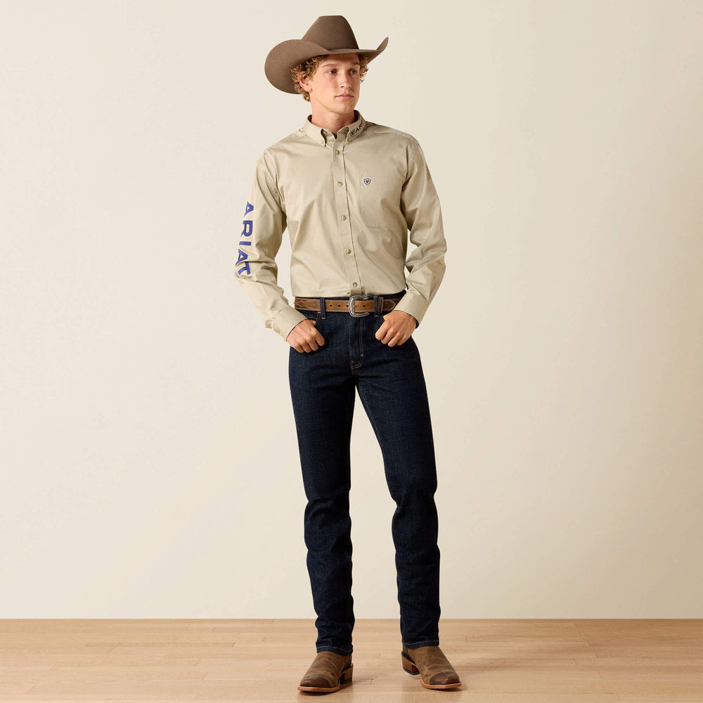Men Team Logo Lightweight Twill Classic Fit Shirt | Ariat Outlet