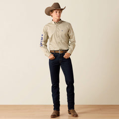 Men Team Logo Lightweight Twill Classic Fit Shirt | Ariat Outlet