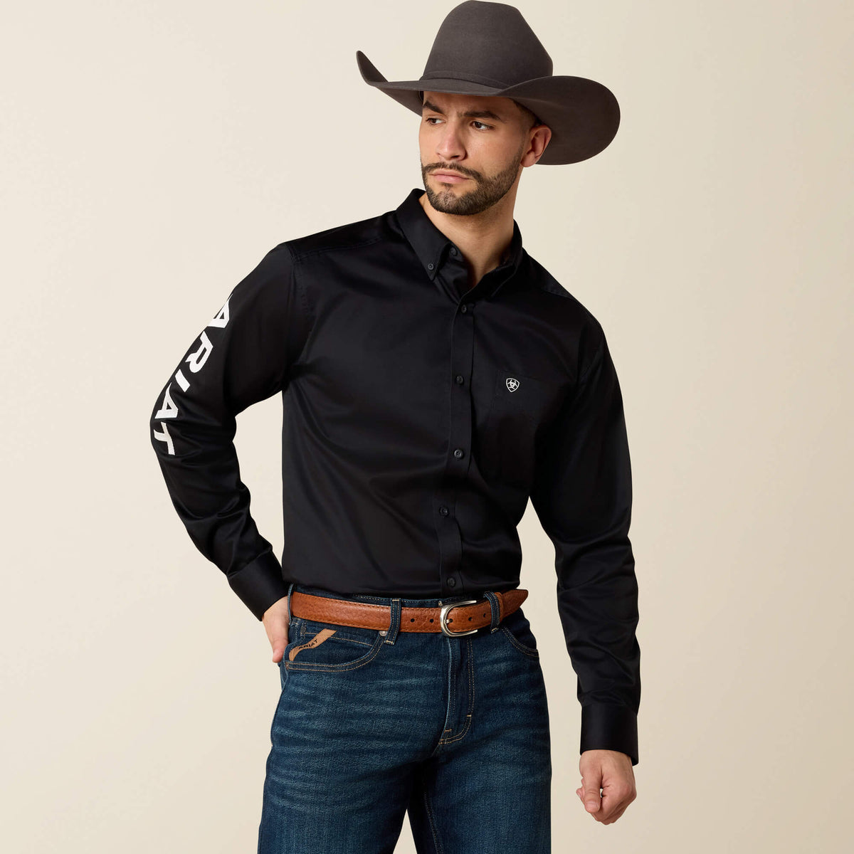 Men Team Logo Twill Fitted Shirt | Ariat for sale