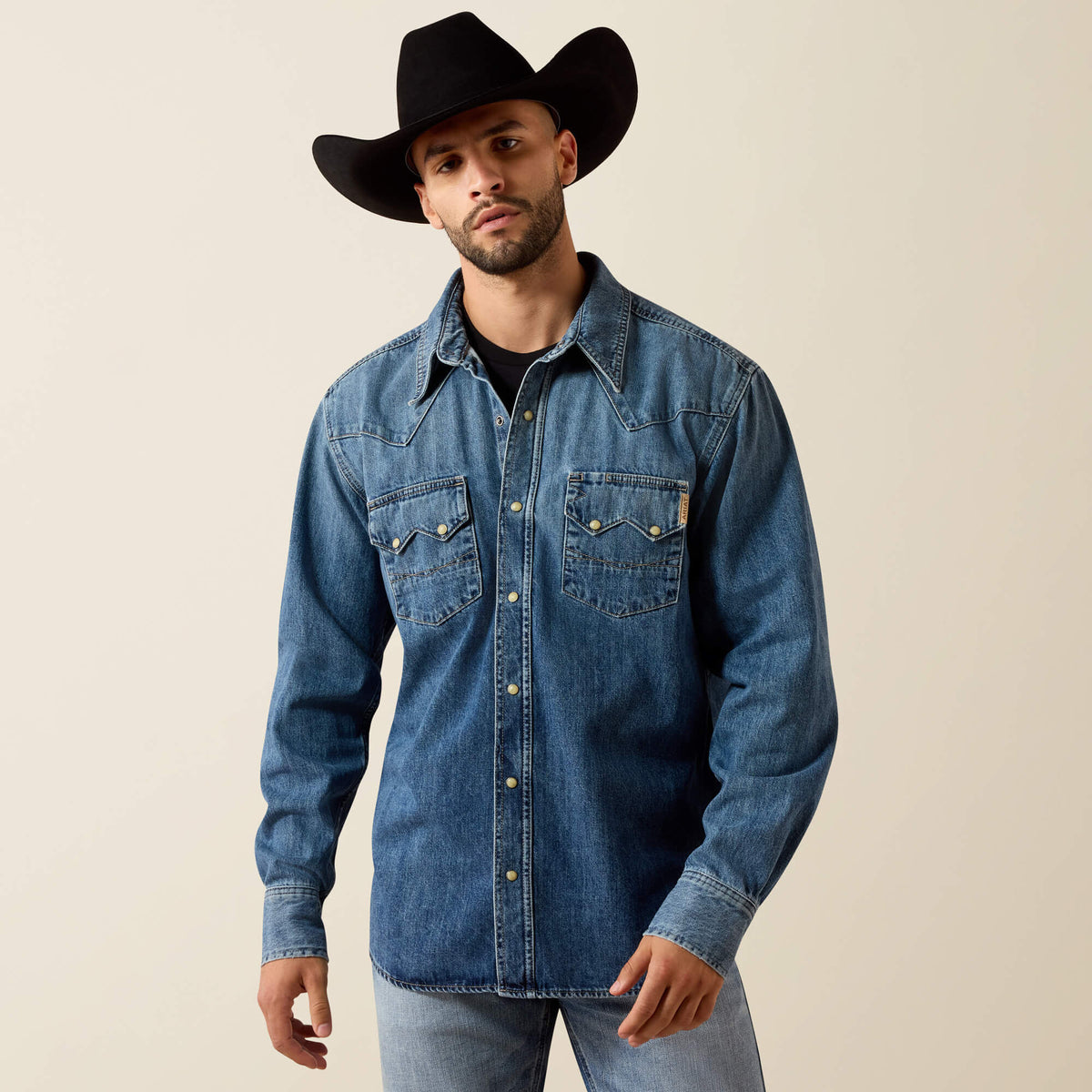 Men|Trends Sawtooth Denim Retro Fit Shirt | Ariat near me
