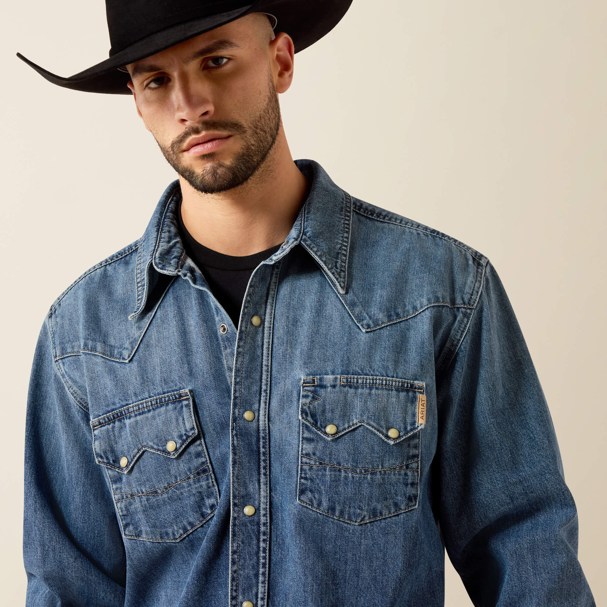 Men|Trends Sawtooth Denim Retro Fit Shirt | Ariat near me