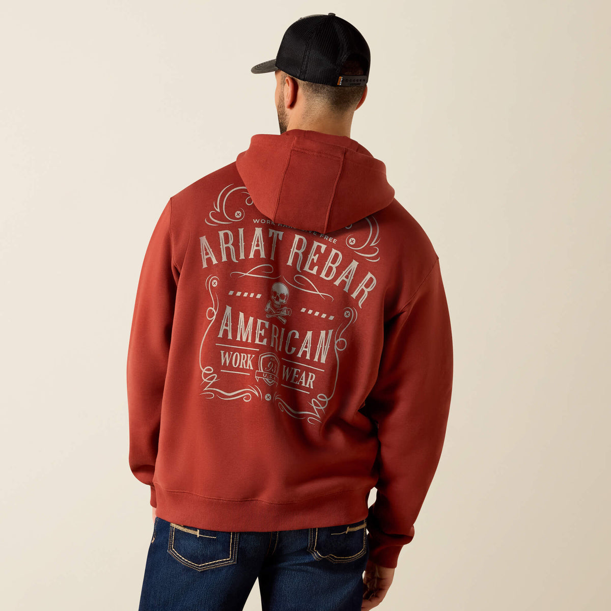 Men Rebar Lightweight Label Full Zip Hoodie | Ariat Online