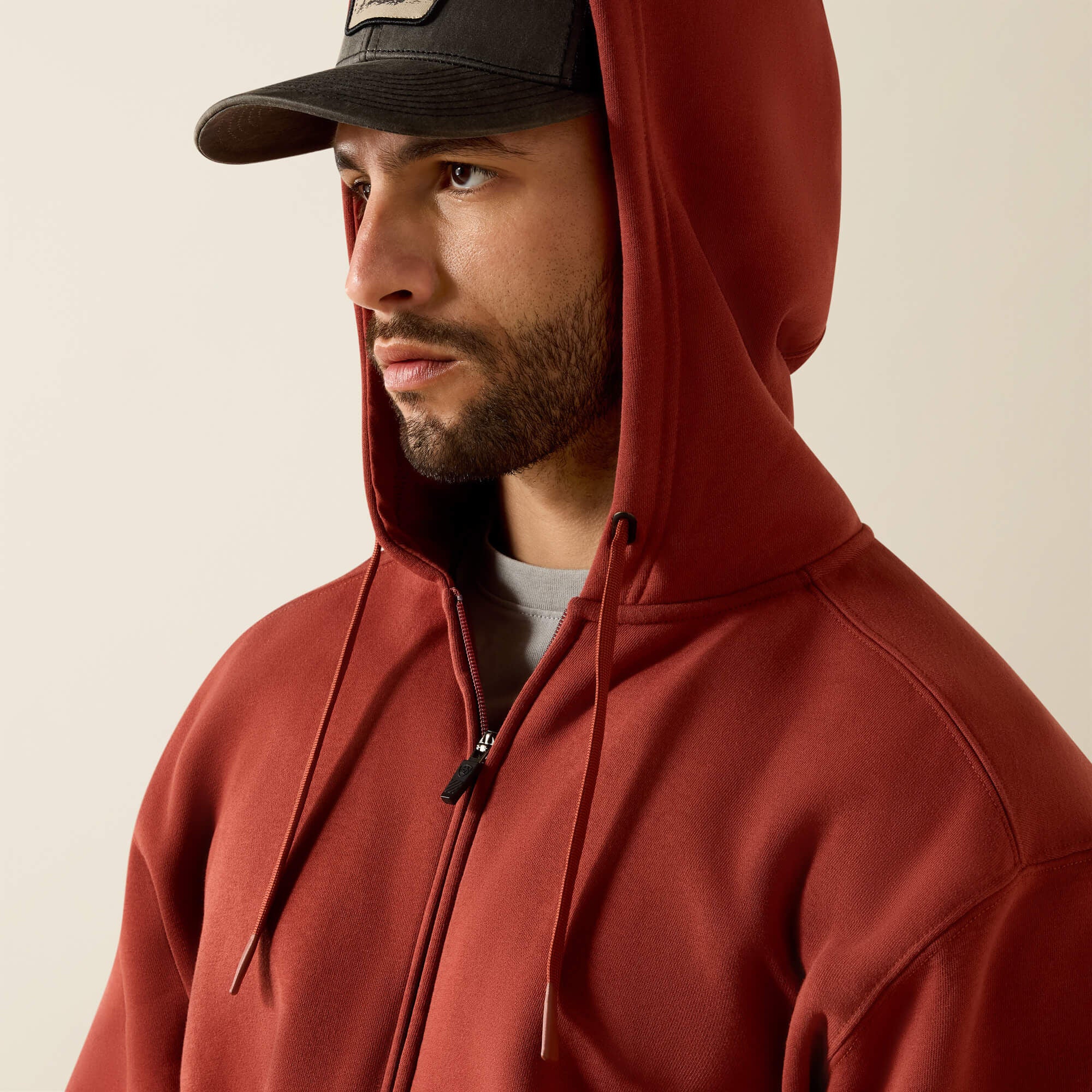 Men Rebar Lightweight Label Full Zip Hoodie | Ariat Online