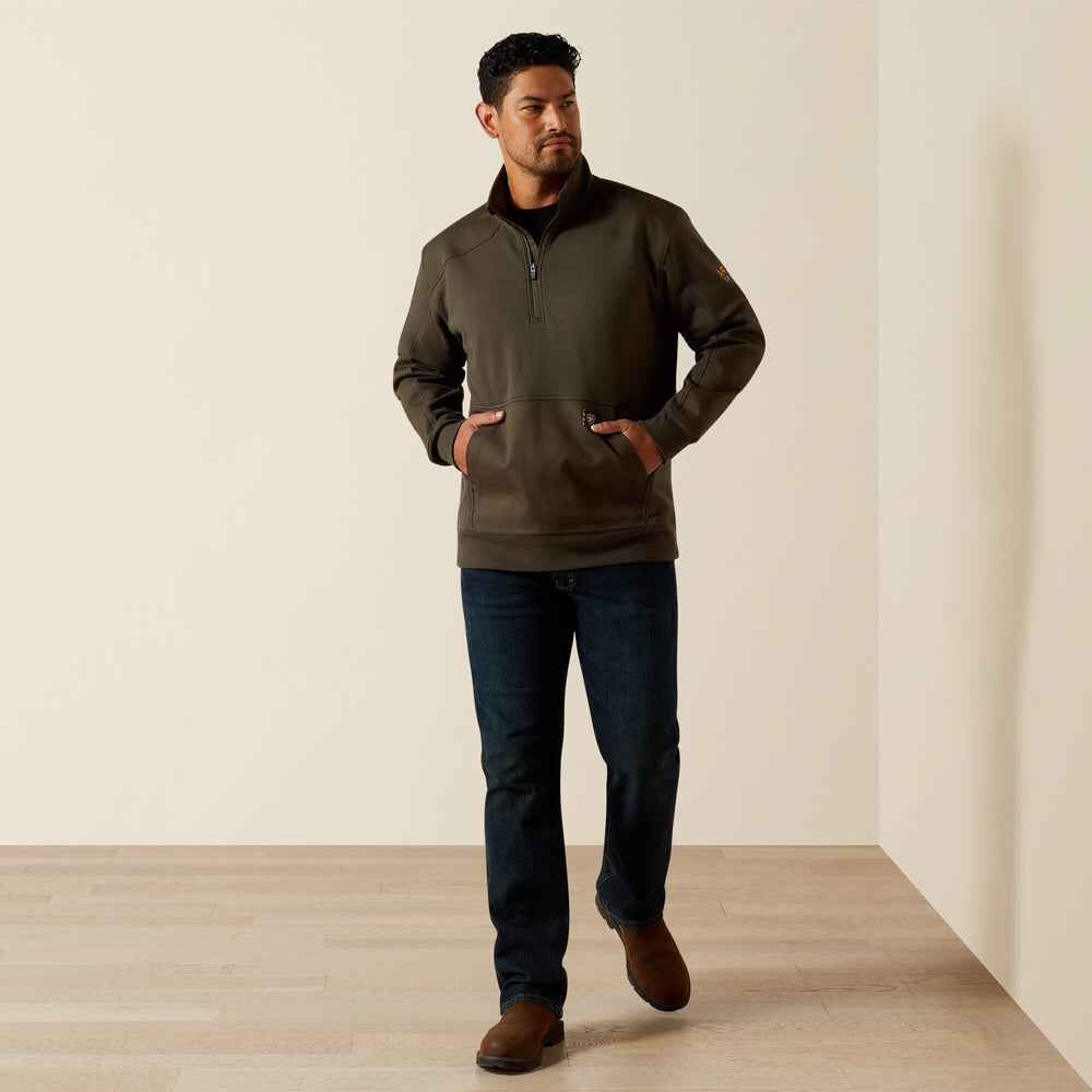 Men Rebar Workman Duracanvas 1/4 Zip Sweatshirt | Ariat us