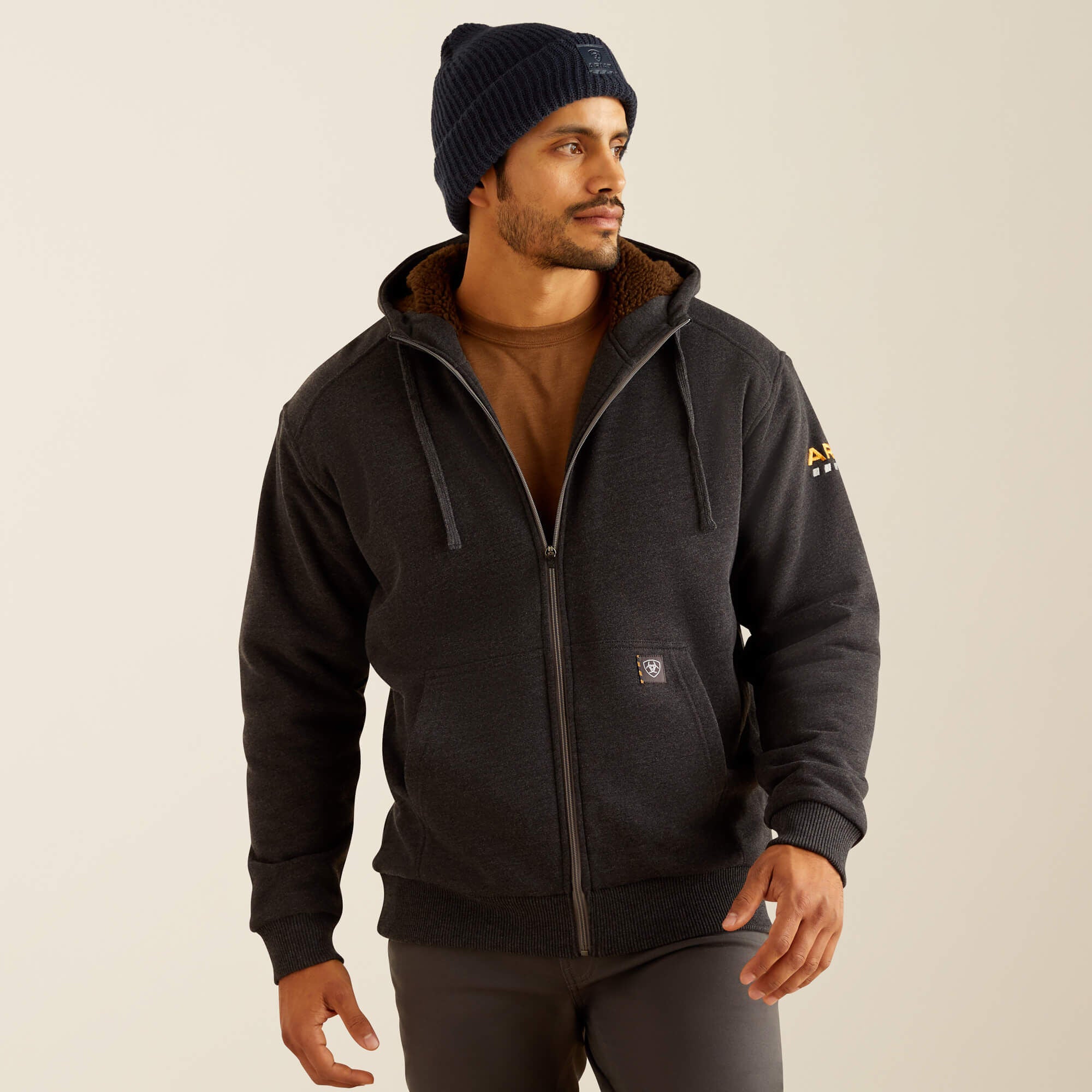 Men Rebar All-Weather Sherpa-Lined Full Zip Hoodie | Ariat on sale