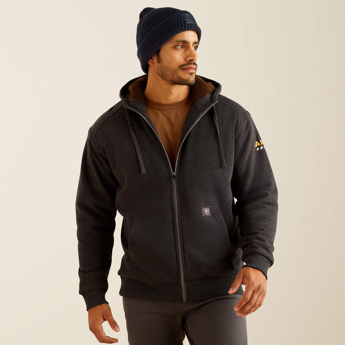 Men Rebar All-Weather Sherpa-Lined Full Zip Hoodie | Ariat on sale