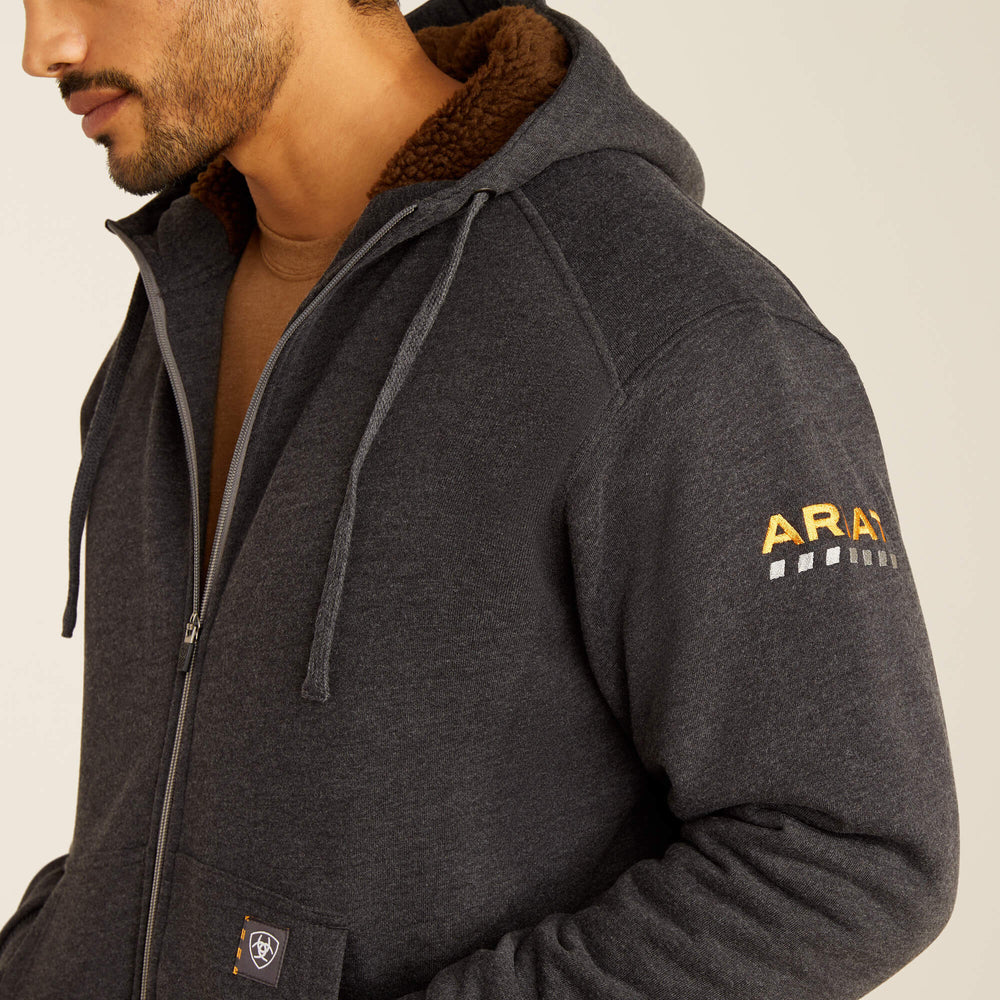 Men Rebar All-Weather Sherpa-Lined Full Zip Hoodie | Ariat on sale