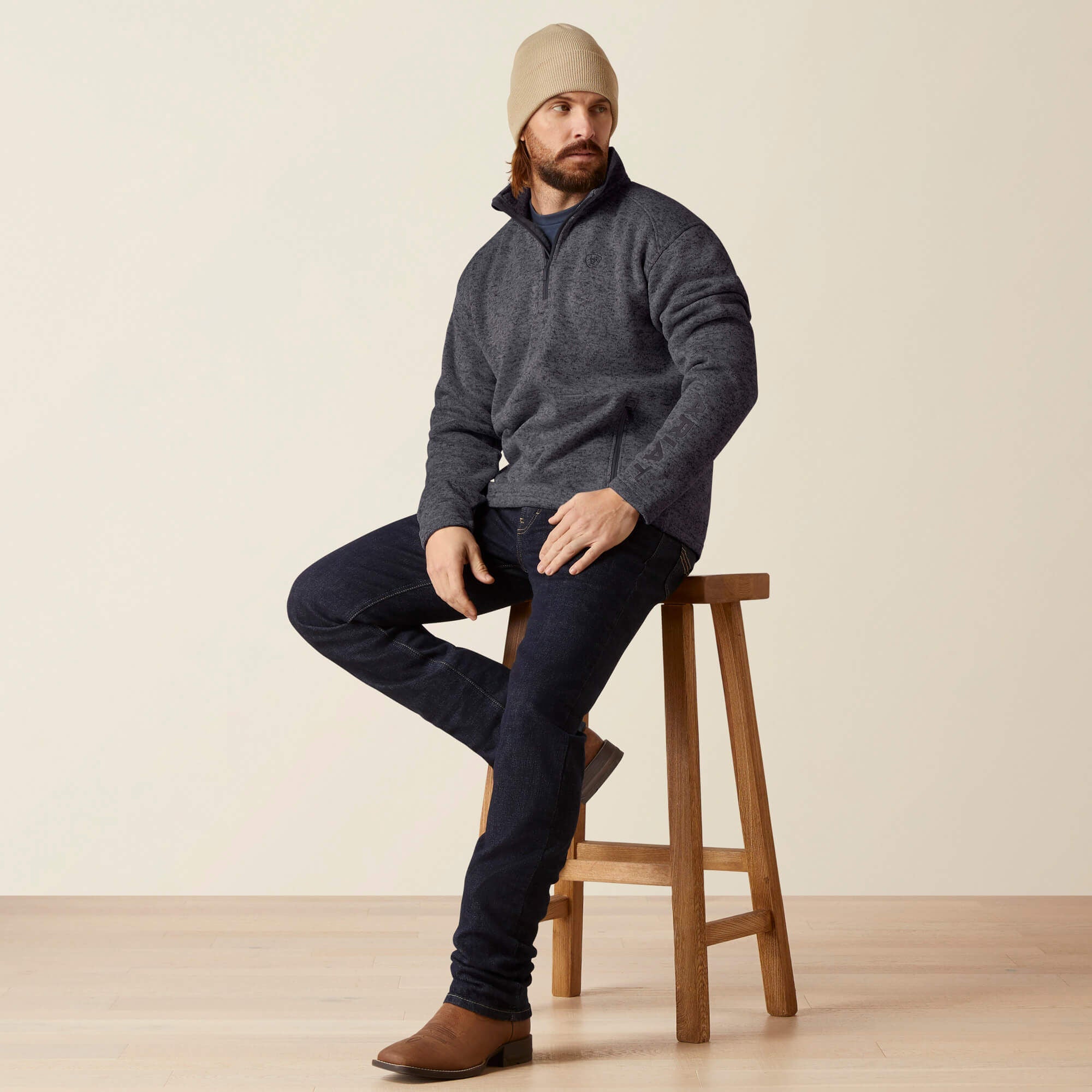 Men Caldwell Logo 1/4 Zip Sweater | Ariat Discount