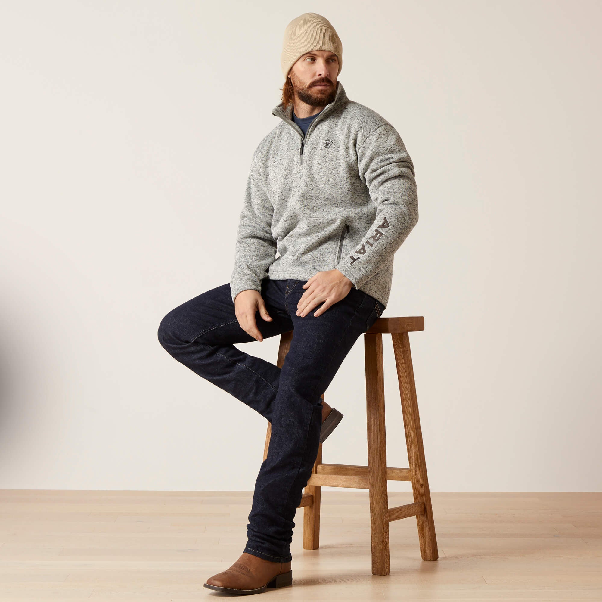 Men Caldwell Logo 1/4 Zip Sweater | Ariat Online