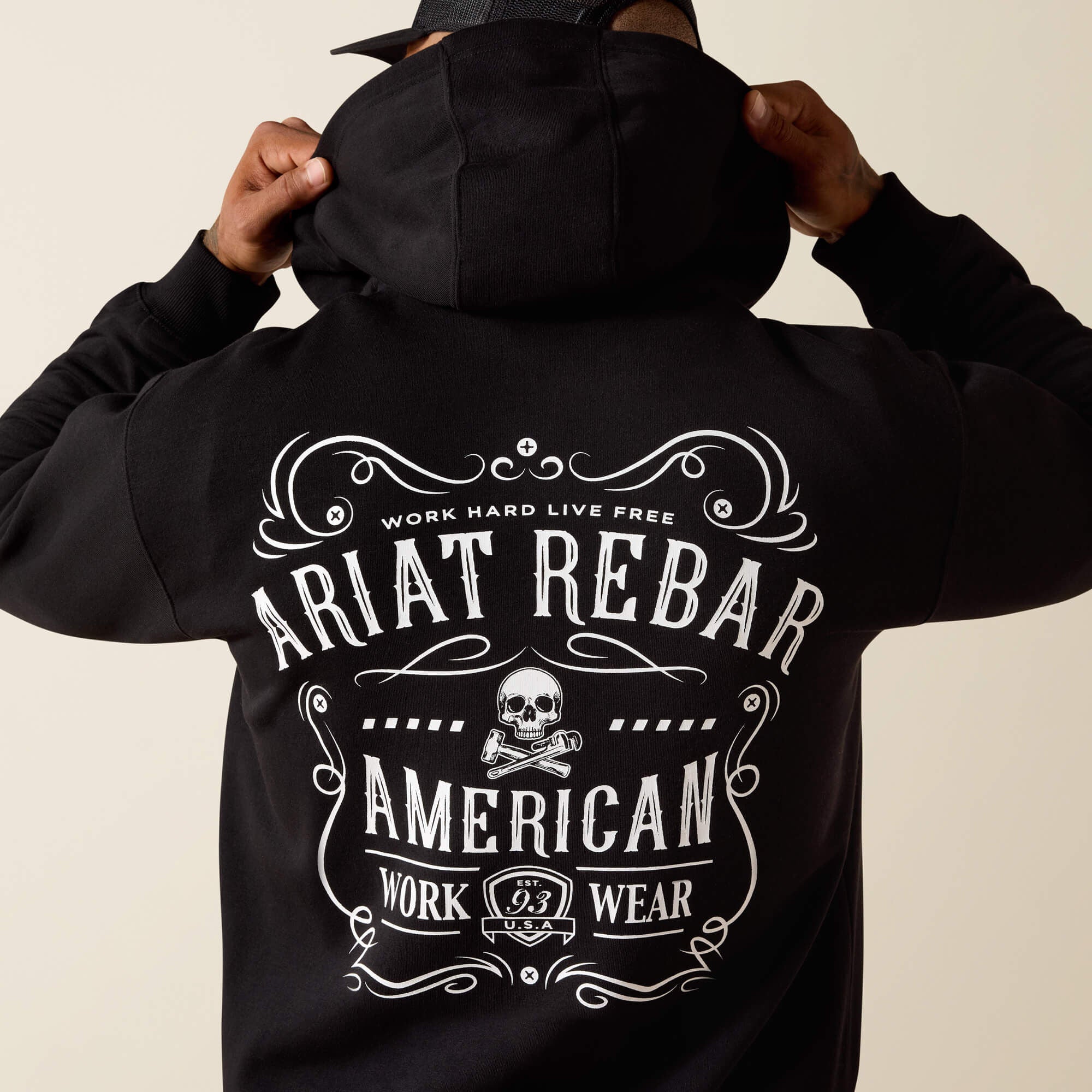 Men Rebar Lightweight Label Full Zip Hoodie | Ariat for sale