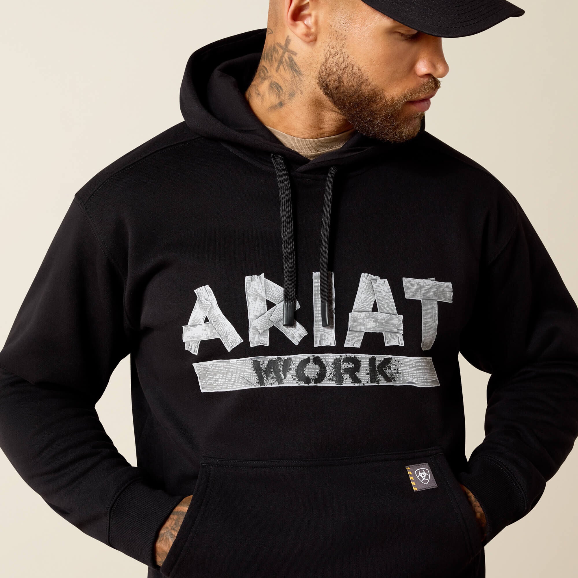 Men Rebar Lightweight Duct Logo Hoodie | Ariat
