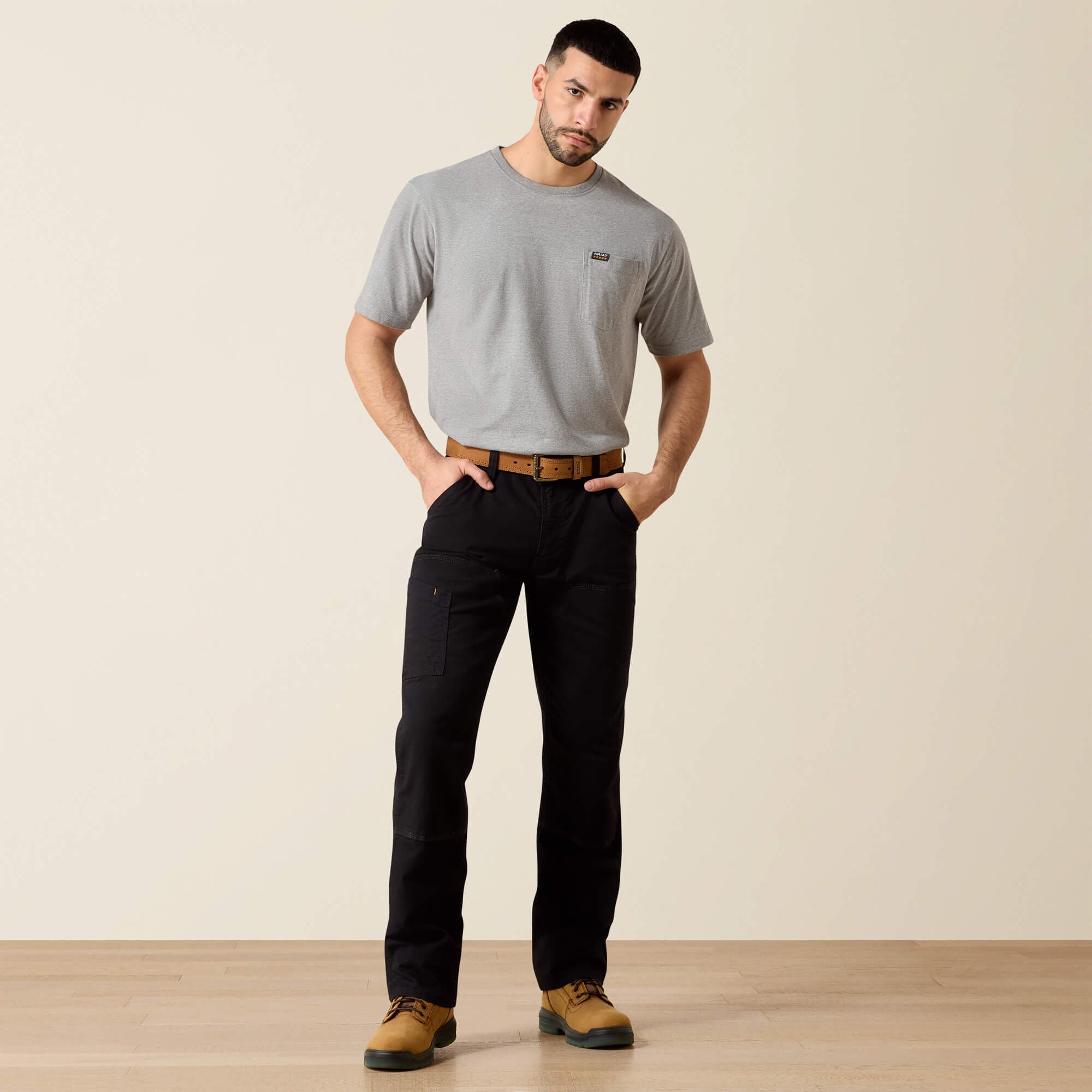 Men Rebar M4 Low Rise DuraStretch Made Tough Double Front Stackable Straight Leg Pant | Ariat for sale