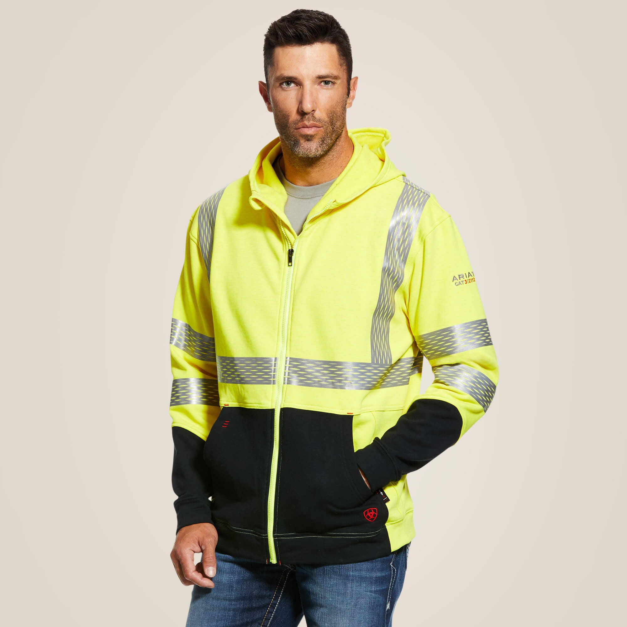 Men FR Hi-Vis Full Zip Hoodie | Ariat