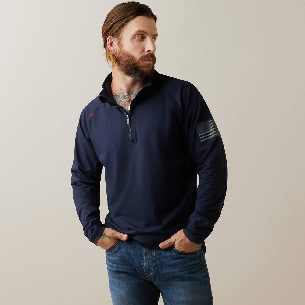 Men FR Combat Stretch Patriot 1/4 Zip Work Shirt | Ariat Discount