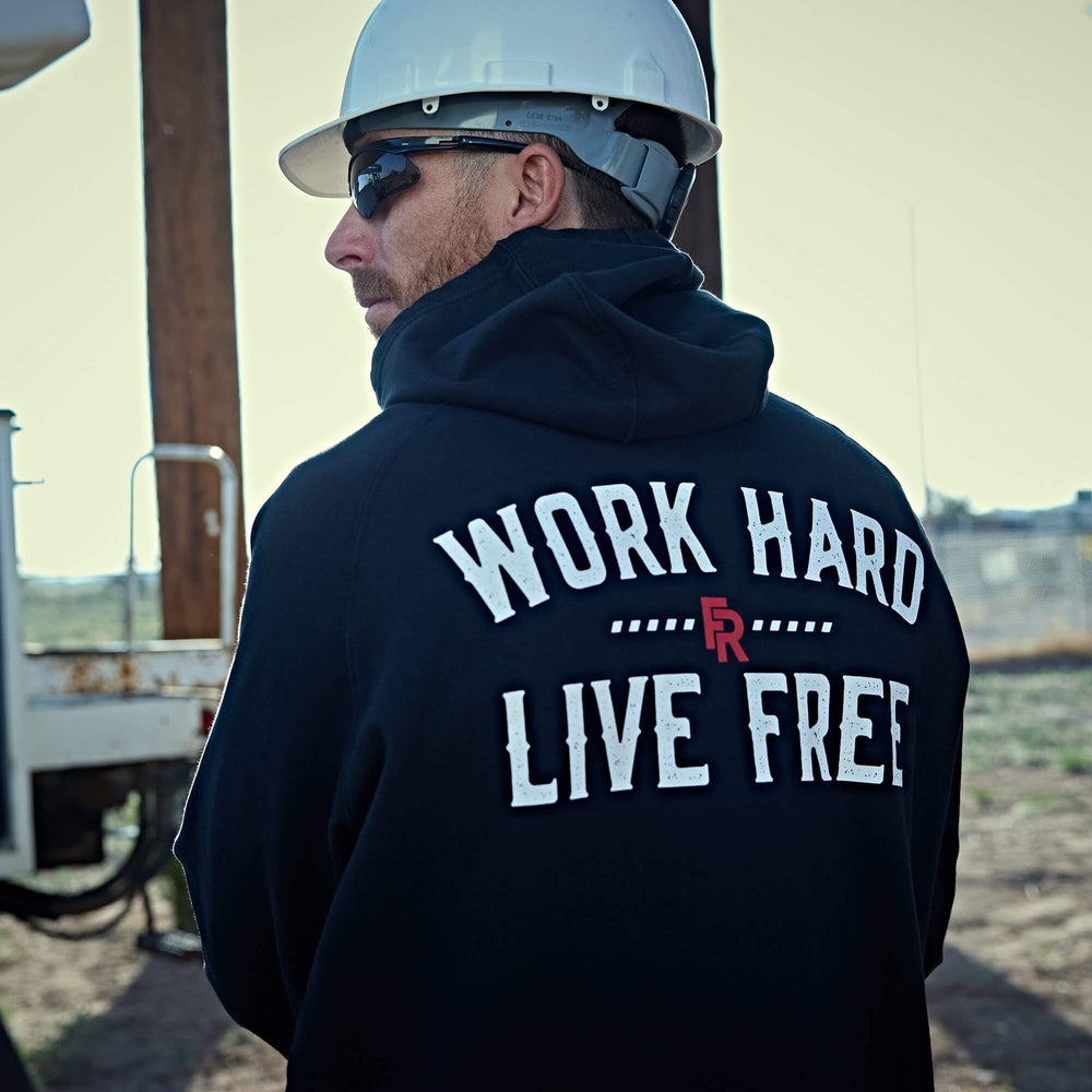 Men FR DuraStretch Work Hard Live Free Hoodie | Ariat Discount