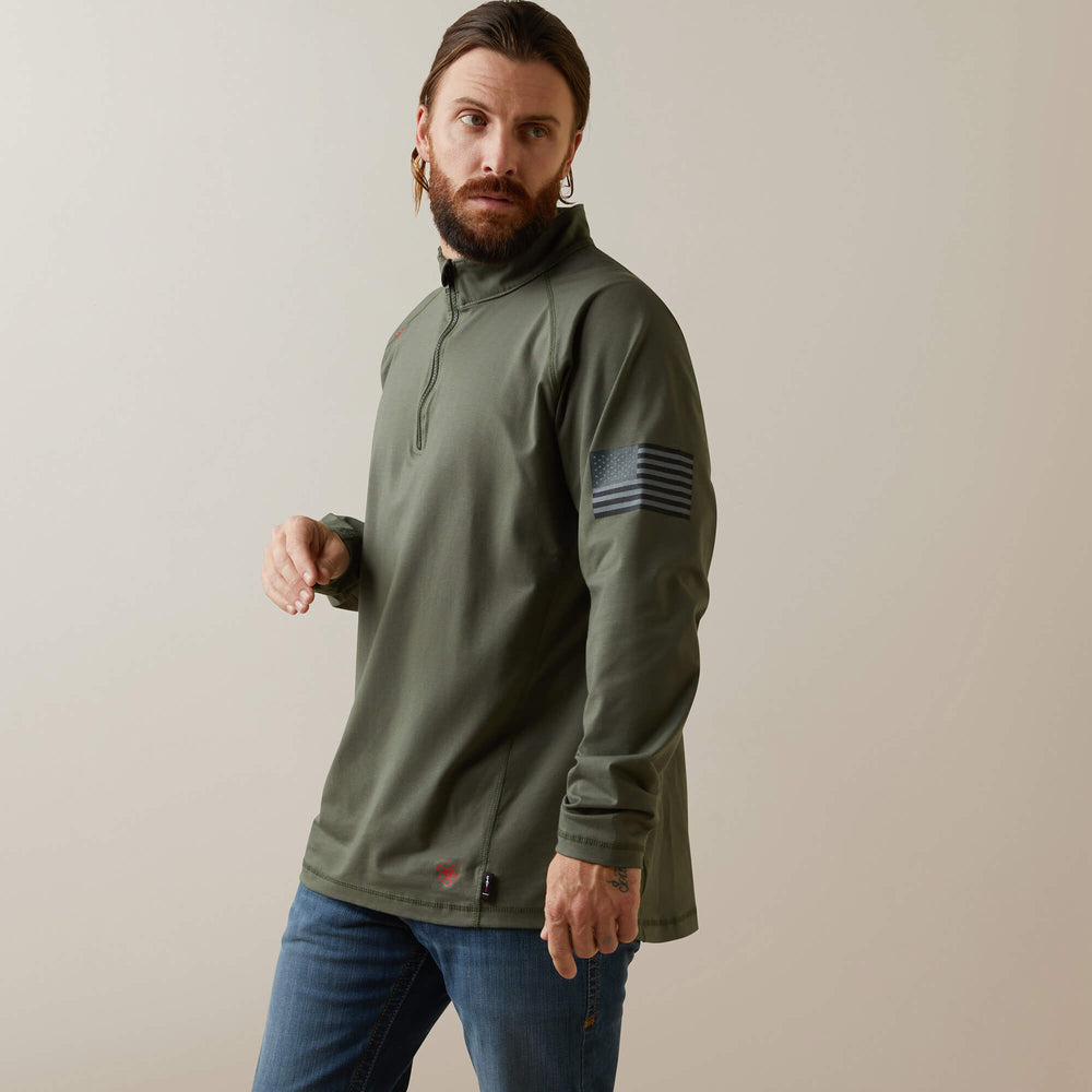 Men FR Combat Stretch Patriot 1/4 Zip Work Shirt | Ariat Discount