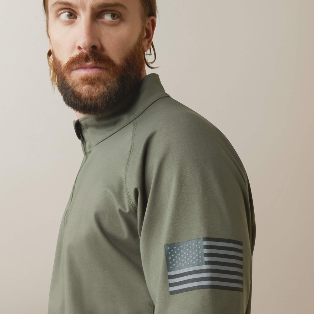 Men FR Combat Stretch Patriot 1/4 Zip Work Shirt | Ariat Discount