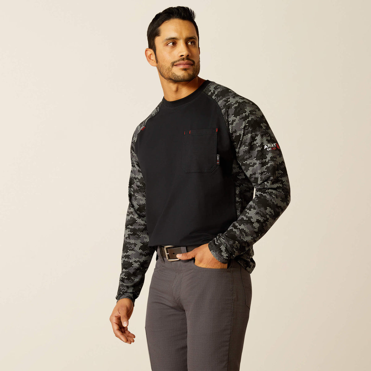 Men FR AC Stretch Camo Baseball T-Shirt | Ariat Online