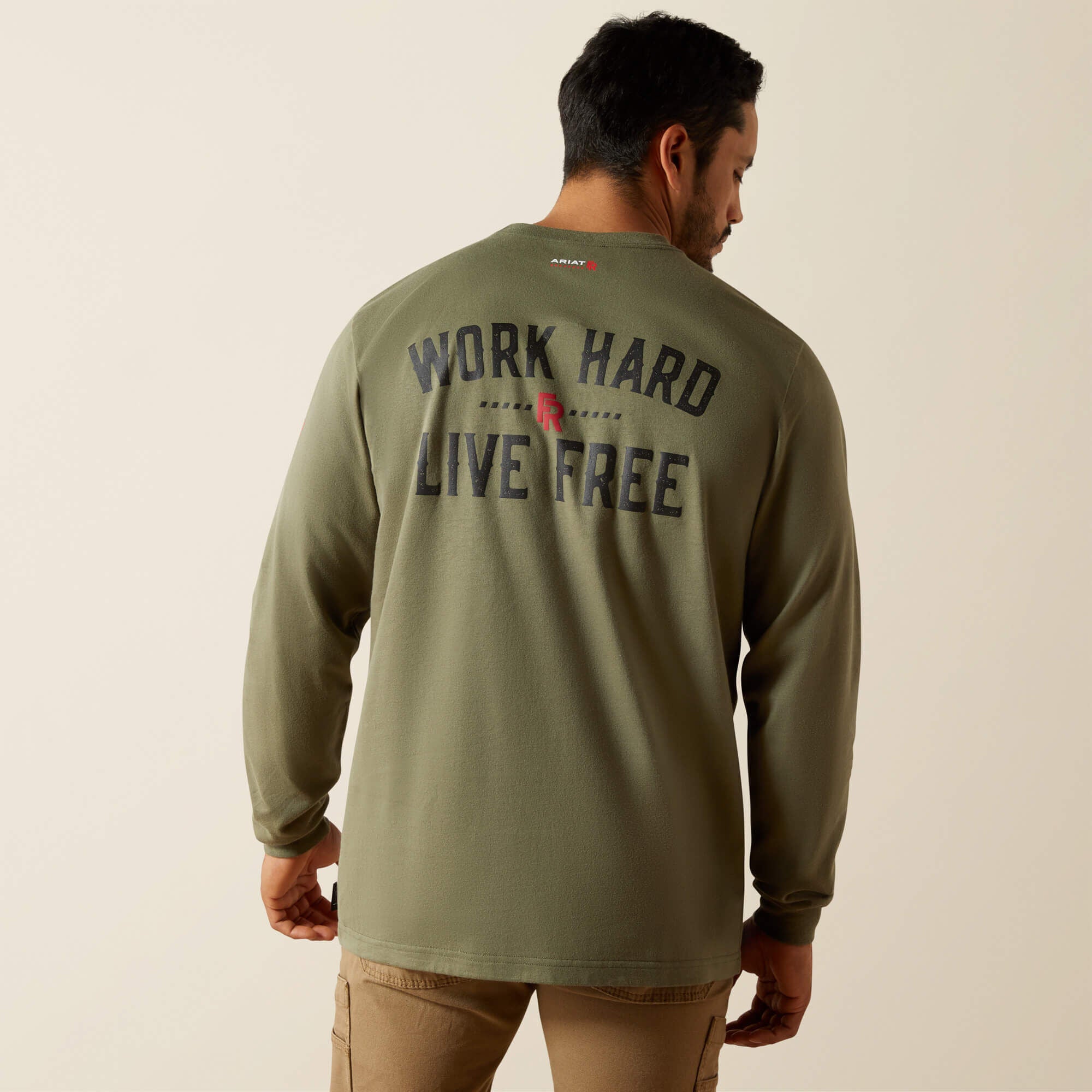 Men FR Work Hard Live Free T-Shirt | Ariat for sale