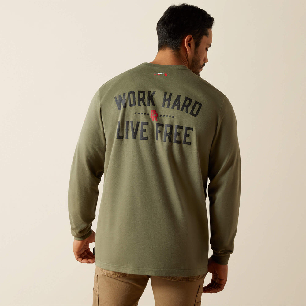 Men FR Work Hard Live Free T-Shirt | Ariat for sale