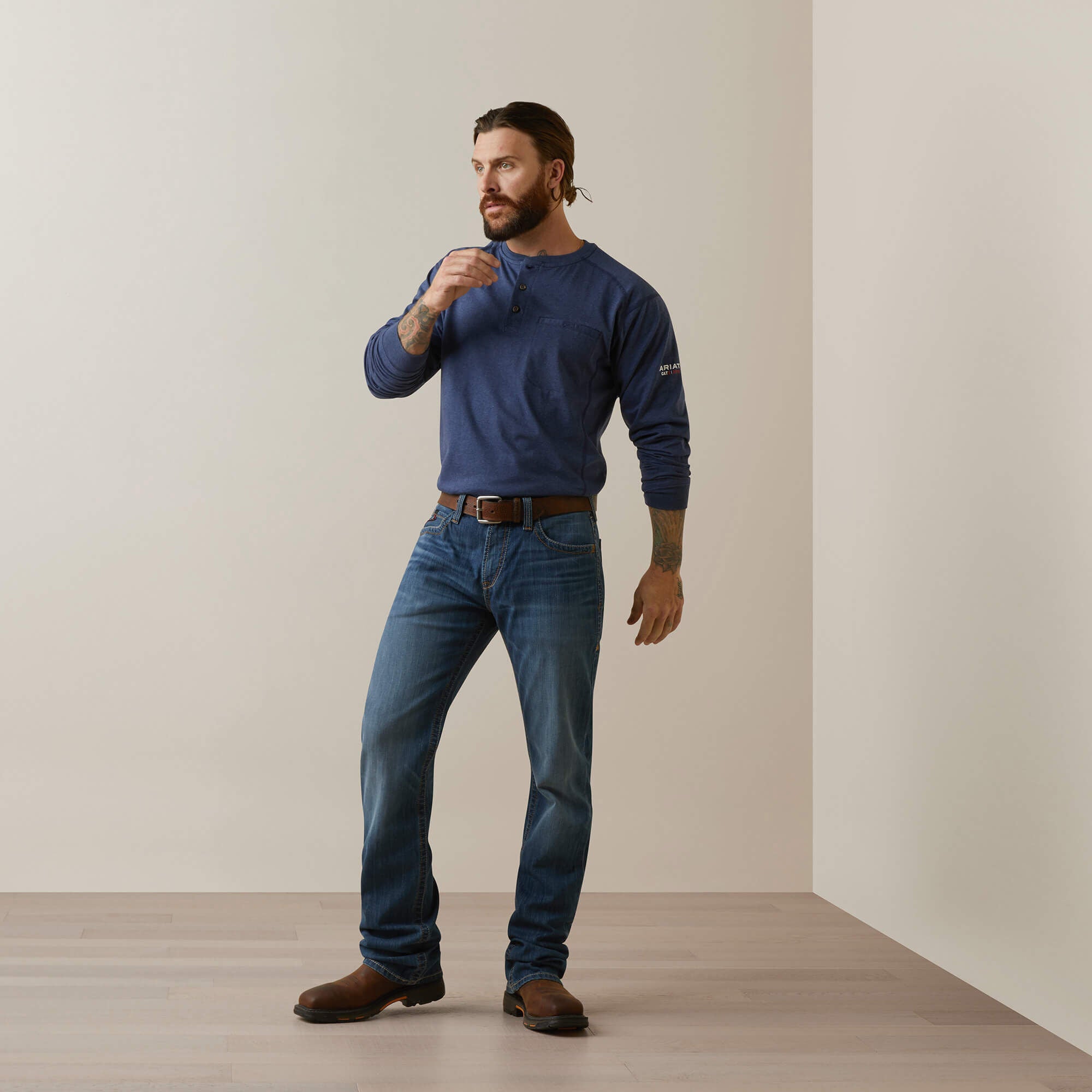 Men FR Air Refinery Row Graphic Henley Top | Ariat for sale