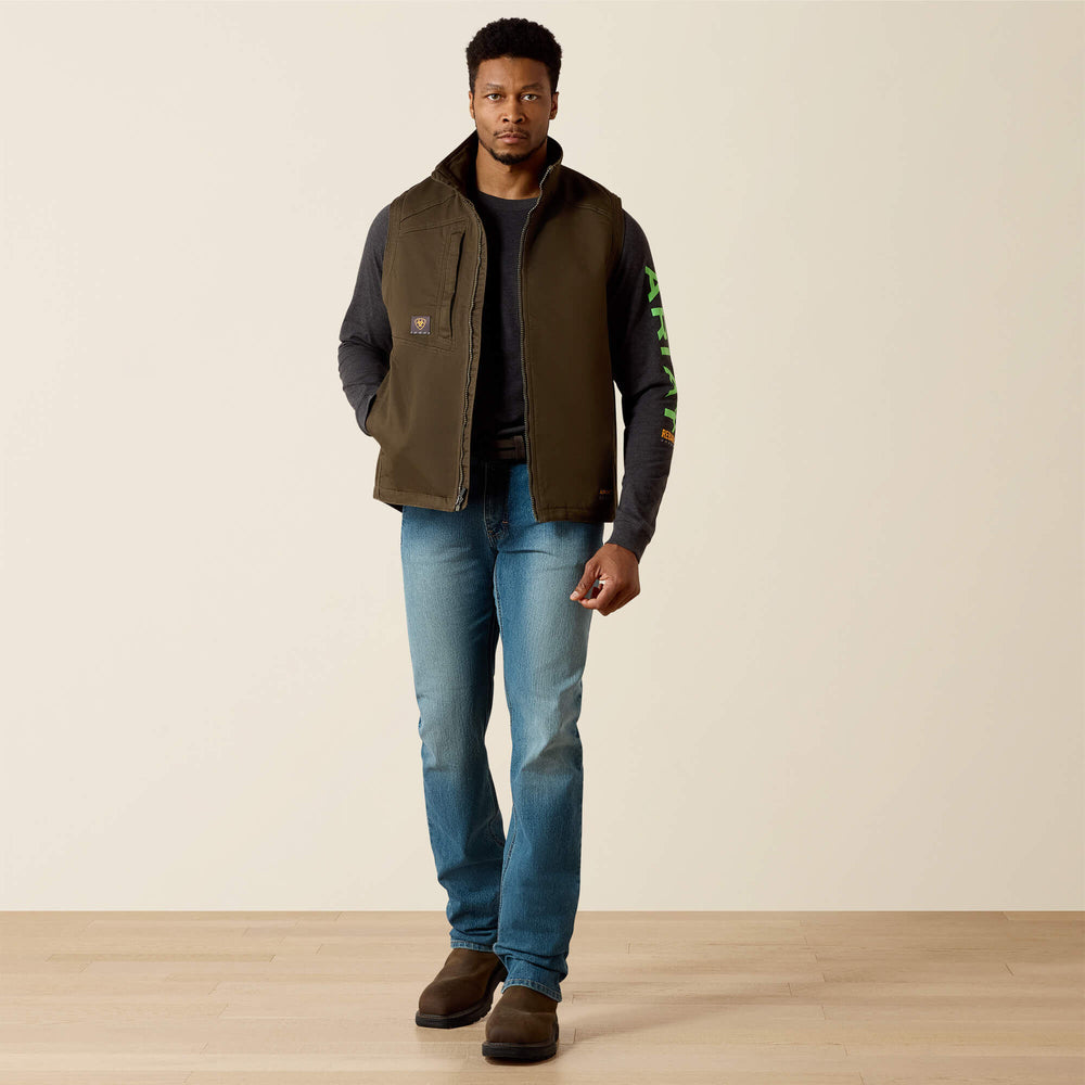 Men Rebar Washed DuraCanvas Insulated Vest | Ariat us