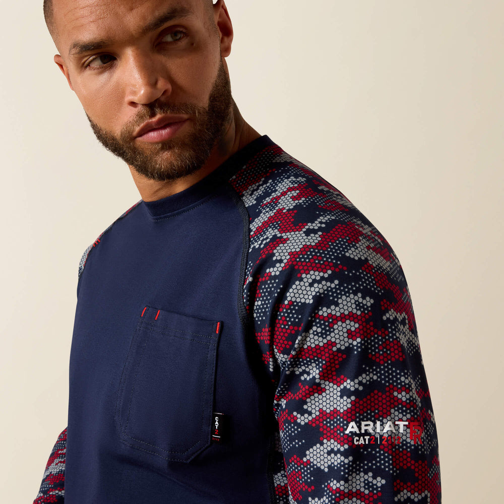 Men FR AC Stretch Camo Baseball T-Shirt | Ariat Online