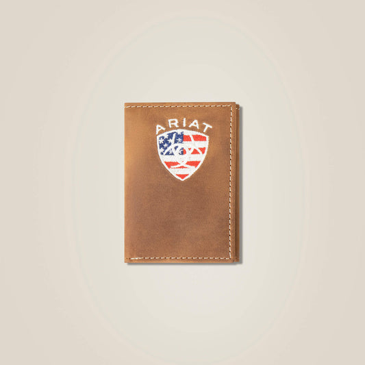 Men Flag Shield Trifold Wallet | Ariat Discount