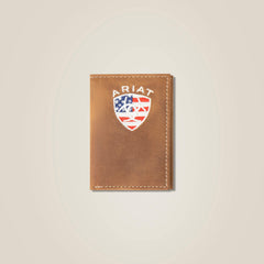 Men Flag Shield Trifold Wallet | Ariat Discount