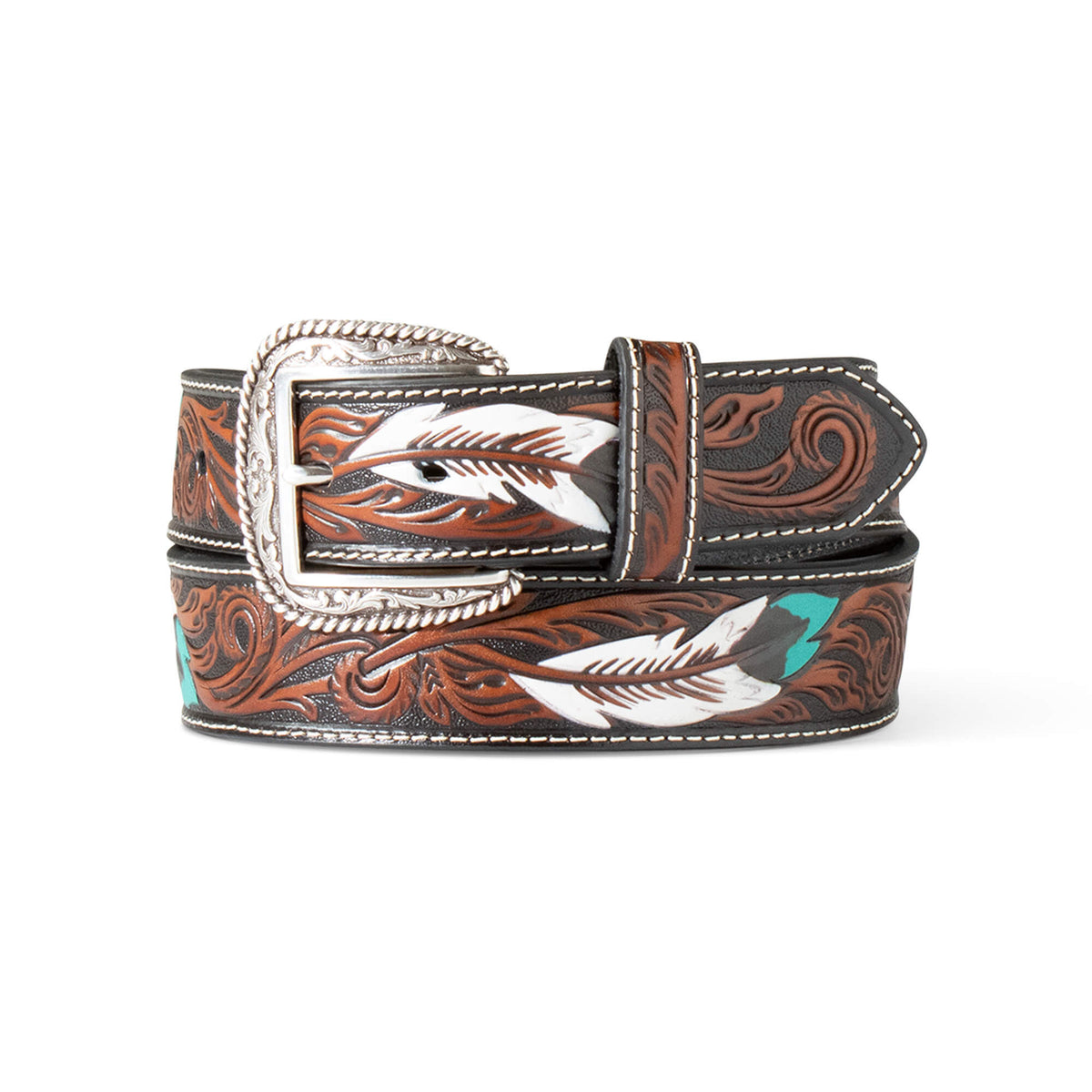 Men Feather Embossed Belt | Ariat for sale