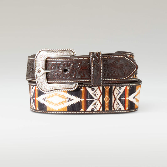 Men Floral Inlay Belt | Ariat for sale