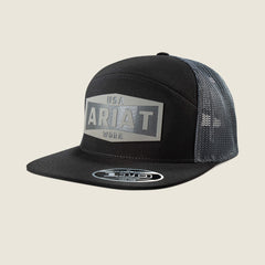 Men Ariat Work Leather Badge Snapback Cap | Ariat us