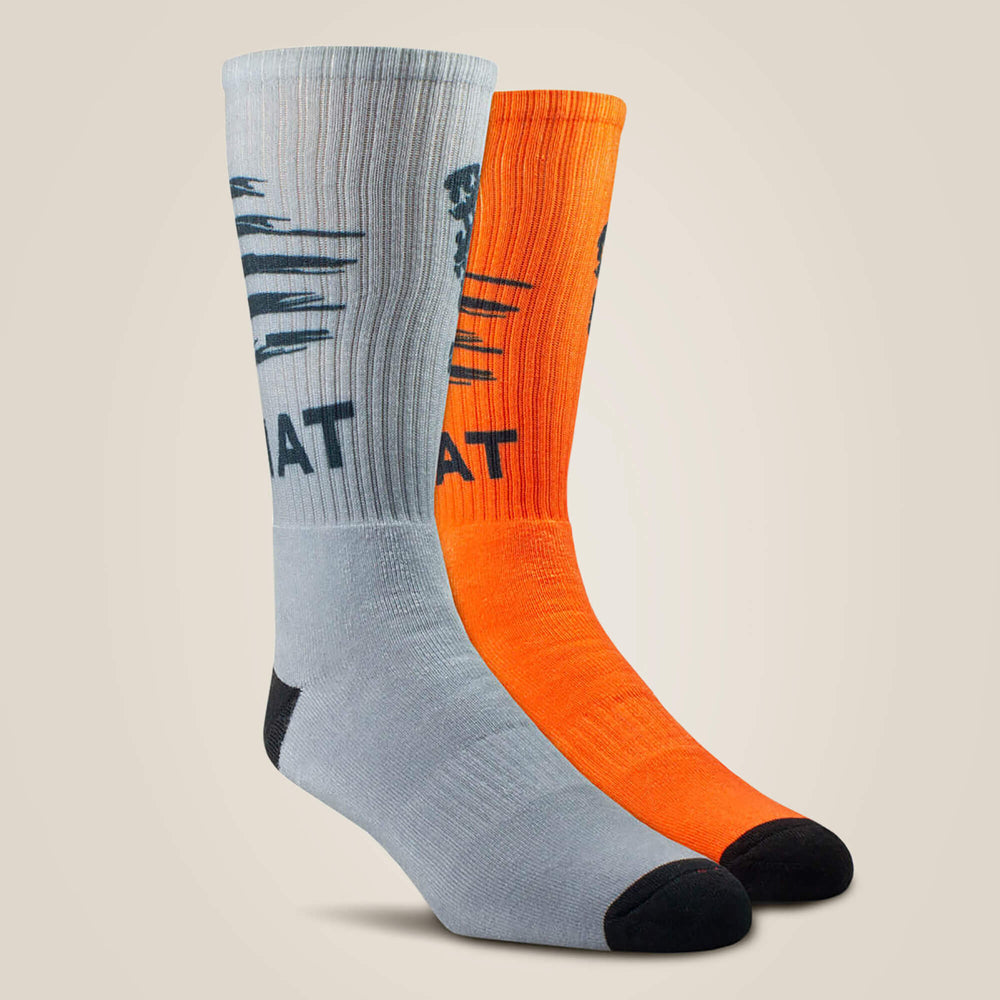 Men Patriot Graphic Crew Work Sock 2 Pair Multi Color Pack | Ariat Outlet