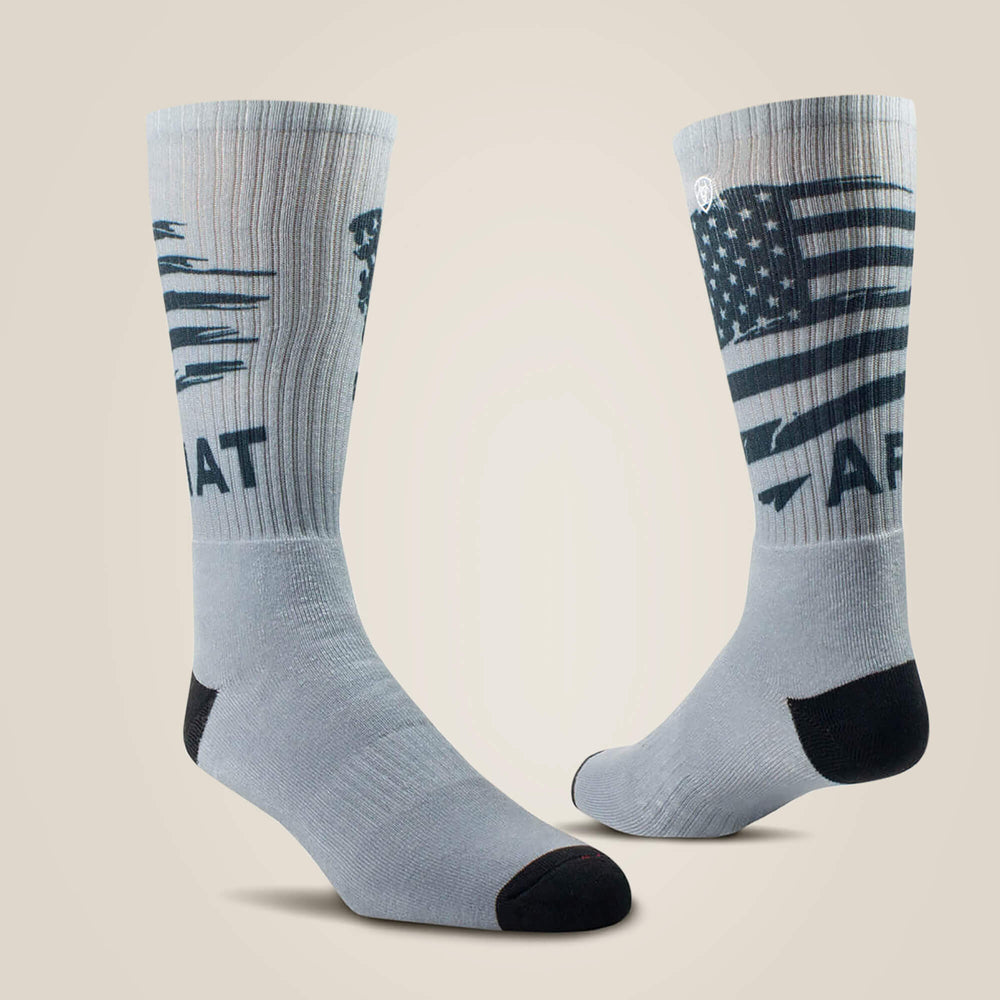 Men Patriot Graphic Crew Work Sock 2 Pair Multi Color Pack | Ariat Outlet