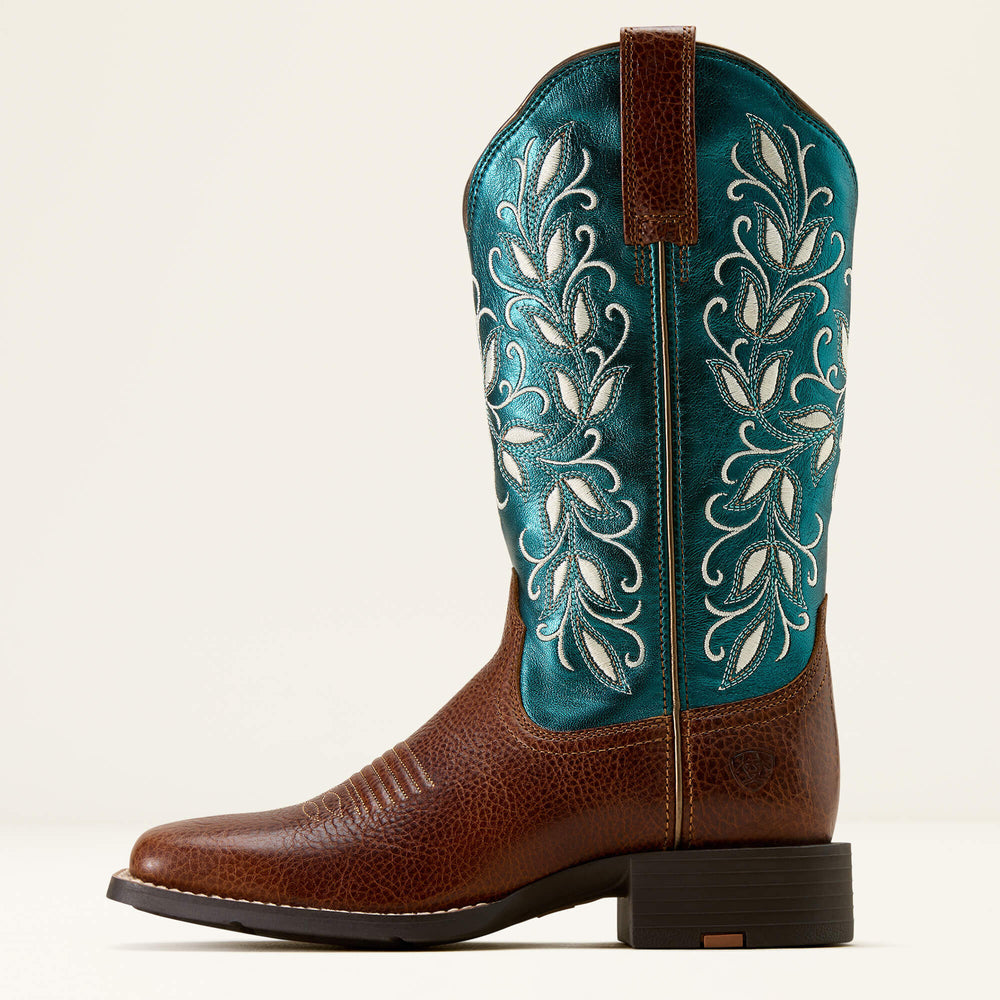 Women Round Up Holly Wide Square Toe Western Boot | Ariat Discount