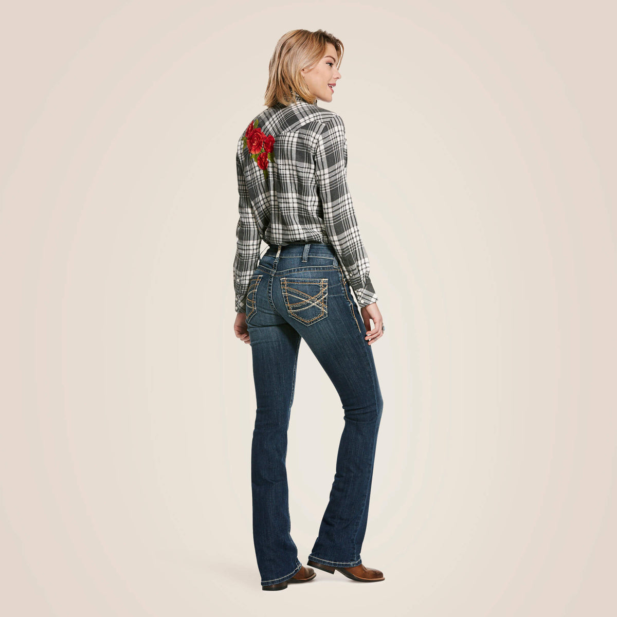Women R.E.A.L. Mid Rise Stretch Entwined Festival Boot Cut Jean | Ariat