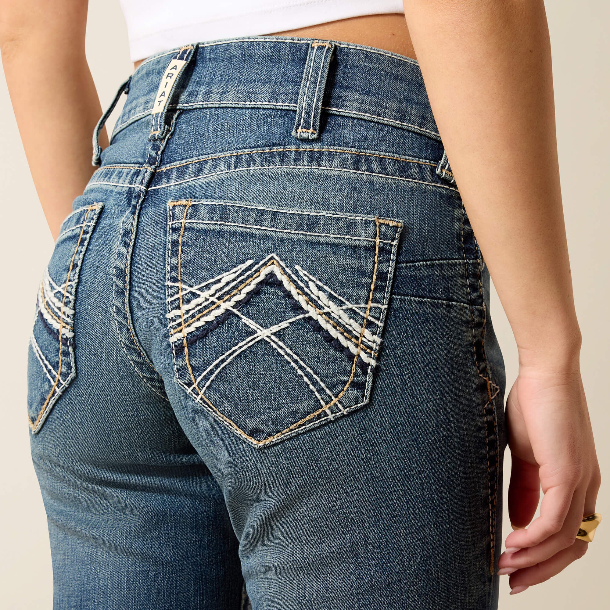 Women|Trends R.E.A.L. Mid Rise Stretch Whipstitch Boot Cut Jean | Ariat near me