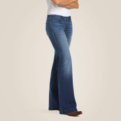 Women|Trends Trouser Mid Rise Stretch Kelsea Wide Leg Jean | Ariat us