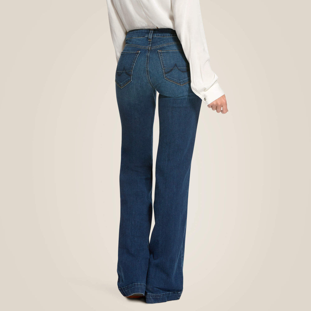 Women|Trends Trouser Mid Rise Stretch Kelsea Wide Leg Jean | Ariat us